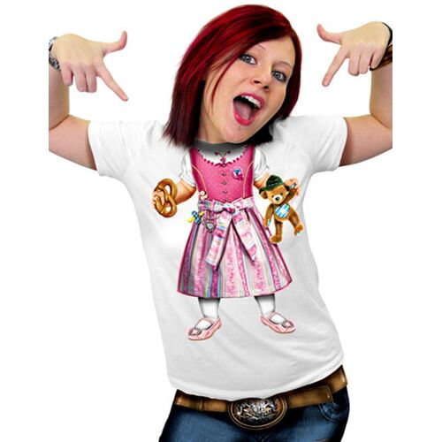 Lustiges Wiesn T-Shirt mit Baby Dirndl