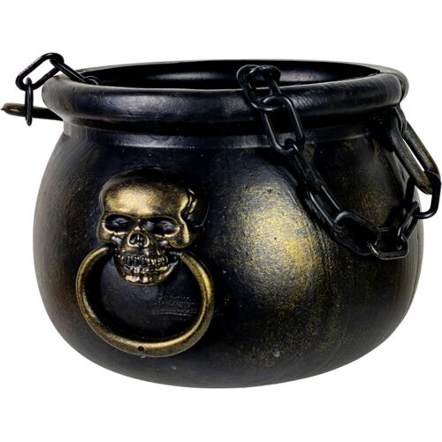 Hexenkessel mit Totenschädel & Kette 14cm