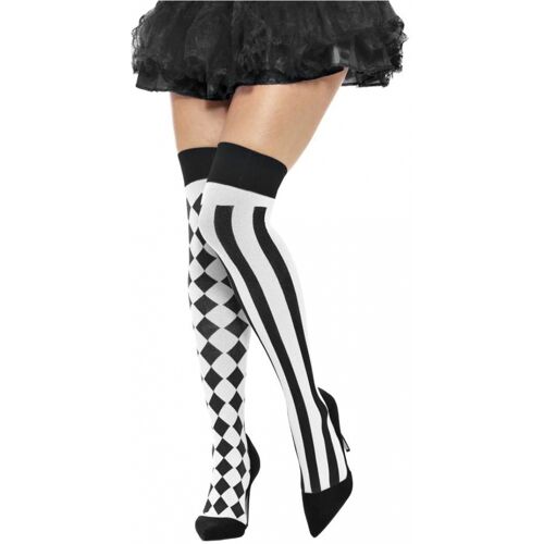 Harlekin Strümpfe schwarz-weiß economy