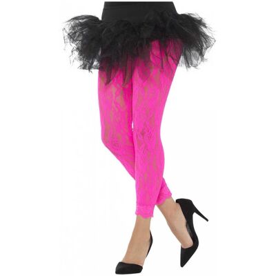 80s Leggings aus Spitze neonpink 80s Leggings aus Spitze neonpink