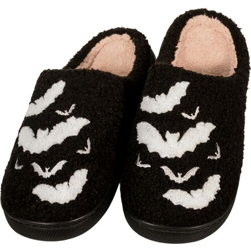 Kuschelweiche Hausschuhe mit Fledermaus Motiv