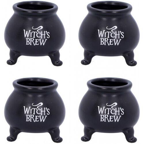 Witch's Brew Keramik Kessel Shotglas 4 Stück