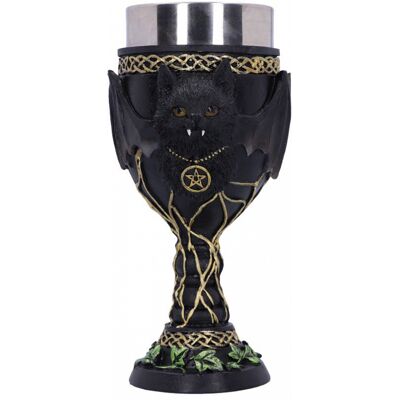 Gothic Trinkkelch mit Vampirkatze 17cm Gothic Trinkkelch mit Vampirkatze 17cm