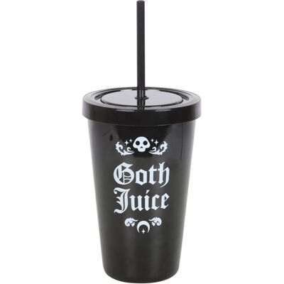 Schwarzer "Goth Juice" Getränkebecher mit Trinkhalm Schwarzer "Goth Juice" Getränkebecher mit Trinkhalm