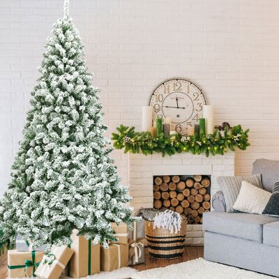 Costway 225 cm Künstlicher Weihnachtsbaum Schneebedeckter Klappkieferbaum mit Metallständer Costway 225 cm Künstlicher Weihnachtsbaum Schneebedeckter Klappkieferbaum mit Metallständer