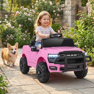 Costway 12V Kinder Elektroauto RAM 3500 mit 2 25W Motoren für Kinder ab 3 Jahren 3,1-5 km/h Rosa Costway 12V Kinder Elektroauto RAM 3500 mit 2 25W Motoren für Kinder ab 3 Jahren 3,1-5 km/h Rosa