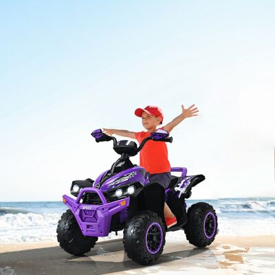 Costway 12V Elektro Kinderquad mit Musik Hupe und LED Scheinwerfer Elektroquad Lila Costway 12V Elektro Kinderquad mit Musik Hupe und LED Scheinwerfer Elektroquad Lila