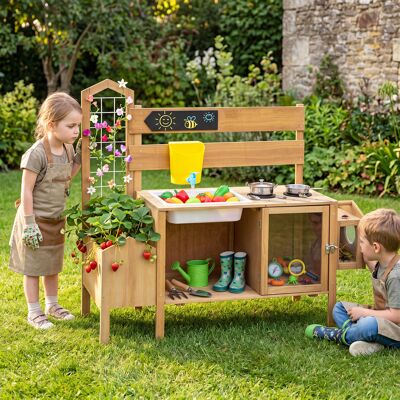 Costway Matschküche Kinder Outdoor Spielküche mit Spüle Wassertank & Wasserhahn für Kinder ab 3 Jahren Costway Matschküche Kinder Outdoor Spielküche mit Spüle Wassertank & Wasserhahn für Kinder ab 3 Jahren
