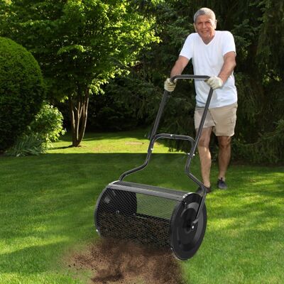 Costway - 68 cm breiter - 75 L - Schwarz - Kompoststreuer Costway - 68 cm breiter - 75 L - Schwarz - Kompoststreuer