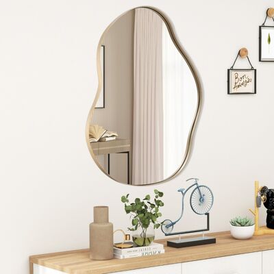 Costway Asymmetrischer Wandspiegel mit Premium-Rückwand Unregelmäßig Geformter Wandspiegel 78 x 56,5 cm Costway Asymmetrischer Wandspiegel mit Premium-Rückwand Unregelmäßig Geformter Wandspiegel 78 x 56,5 cm