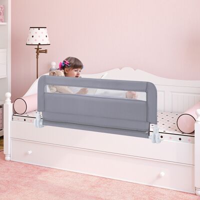 Costway Bettgitter für Kleinkinder 100 cm faltbares Baby-Bettgitter mit abnehmbarem & waschbarem Bezug Grau Costway Bettgitter für Kleinkinder 100 cm faltbares Baby-Bettgitter mit abnehmbarem & waschbarem Bezug Grau