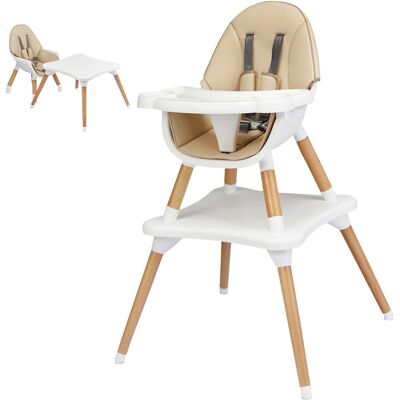 Costway 4-in-1 Babyhochstuhl mit Sicherheitsgurt & Abnehmbares Tablett Kindersitzgruppe Khaki Costway 4-in-1 Babyhochstuhl mit Sicherheitsgurt & Abnehmbares Tablett Kindersitzgruppe Khaki