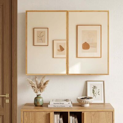 Costway Spiegelschrank aus Bambus Badezimmerschrank mit Spiegel Wandschrank mit 2 Türen Natur Costway Spiegelschrank aus Bambus Badezimmerschrank mit Spiegel Wandschrank mit 2 Türen Natur