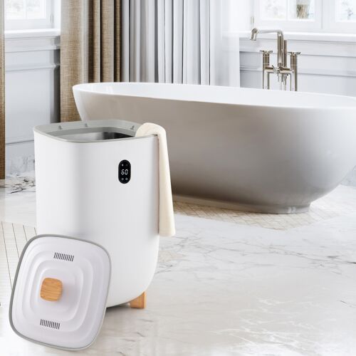 Costway 35L Großer Handtuchwärmer mit Timer Elektrischer Handtuchtrockner Deckenwärmer Weiß