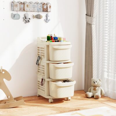 Costway Schmaler Nischenschrank auf Rollen Nischenregal mit 3 Schubladen & Pegboard Nischenwagen Costway Schmaler Nischenschrank auf Rollen Nischenregal mit 3 Schubladen & Pegboard Nischenwagen