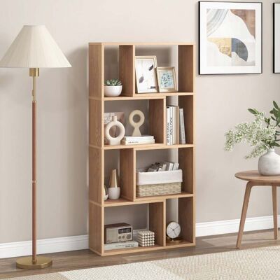 Costway Bücherregal mit 4 Ebenen Standregal mit 8 Fächern Würfelregal Regal 60 x 20 x 120 cm Natur Costway Bücherregal mit 4 Ebenen Standregal mit 8 Fächern Würfelregal Regal 60 x 20 x 120 cm Natur