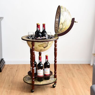 Costway Massivholz Mini Globusbar - Italienischer Vintage Stil Costway Massivholz Mini Globusbar - Italienischer Vintage Stil