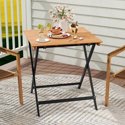 Costway Klappbarer Beistelltisch aus Akazienholz Wetterfester Balkontisch Quadratischer Esstisch 70 x 70 x 73 cm Costway Klappbarer Beistelltisch aus Akazienholz Wetterfester Balkontisch Quadratischer Esstisch 70 x 70 x 73 cm