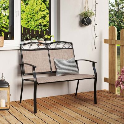 Costway Wetterfeste Gartenbank für 2 Personen Outdoor Sitzbank bis 300 kg Belastbar Stoff Balkonbank Costway Wetterfeste Gartenbank für 2 Personen Outdoor Sitzbank bis 300 kg Belastbar Stoff Balkonbank