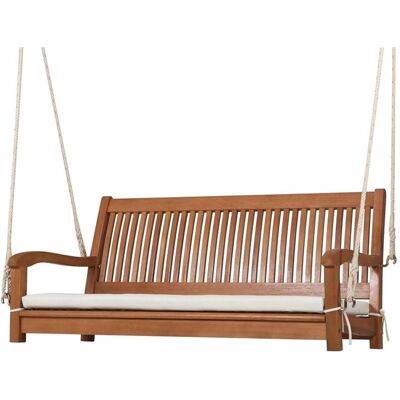 Costway 2-Sitzer Schaukelbank Hängebank aus Akazienholz Gartenschaukel mit Sitzkissen Rückenlehne & Armlehnen Teakholzfarbe Costway 2-Sitzer Schaukelbank Hängebank aus Akazienholz Gartenschaukel mit Sitzkissen Rückenlehne & Armlehnen Teakholzfarbe