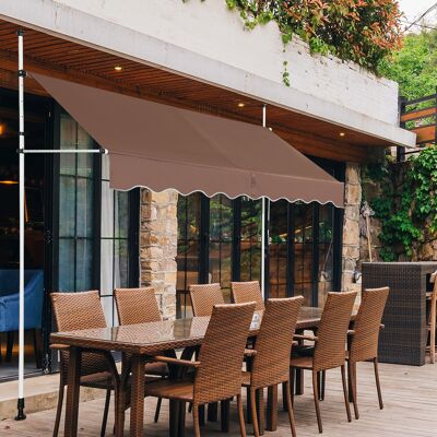 Costway 250 cm Breit Klemmmarkise ohne Bohren UV-beständige Balkonmarkise Höhenverstellbare Markise Kaffee Costway 250 cm Breit Klemmmarkise ohne Bohren UV-beständige Balkonmarkise Höhenverstellbare Markise Kaffee