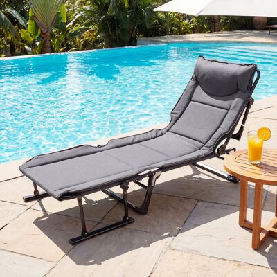 Costway 3 in 1 Gartenliege mit Kopfstütze & Verstellbarer Rückenlehne Klappbare Sonnenliege 180 x 67,5 x 37 cm Costway 3 in 1 Gartenliege mit Kopfstütze & Verstellbarer Rückenlehne Klappbare Sonnenliege 180 x 67,5 x 37 cm