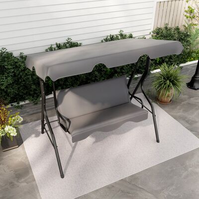 Costway 3-Sitzer Hollywoodschaukel mit verstellbarem Dach Gartenschaukel Schaukelbank für Garten Grau Costway 3-Sitzer Hollywoodschaukel mit verstellbarem Dach Gartenschaukel Schaukelbank für Garten Grau