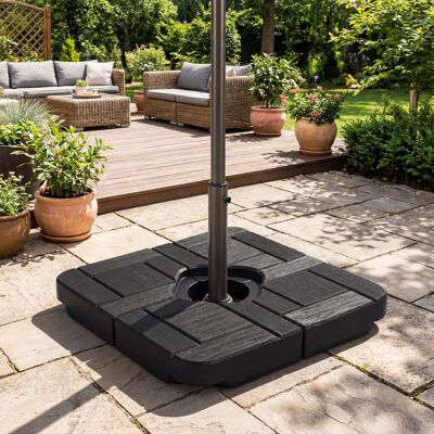 Costway 4-Teiliger Schirmständer Wetterfestes Schirmgewicht für Ampelschirm mit Griff Ampelschirmgewicht HDPE Schwarz Costway 4-Teiliger Schirmständer Wetterfestes Schirmgewicht für Ampelschirm mit Griff Ampelschirmgewicht HDPE Schwarz