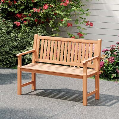 Costway Gartenbank aus Tannenholz 2-Sitzer Sitzbank mit Ergonomischer Rückenlehne bis 300 kg Belastbar 115 x 53,5 x 89 cm Costway Gartenbank aus Tannenholz 2-Sitzer Sitzbank mit Ergonomischer Rückenlehne bis 300 kg Belastbar 115 x 53,5 x 89 cm