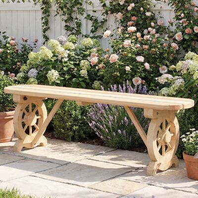 Costway Gartenbank ohne Rückenlehne Wetterfeste Sitzbank Holzbank für 2-3 Sitzer bis 325 kg Belastbar Natur Costway Gartenbank ohne Rückenlehne Wetterfeste Sitzbank Holzbank für 2-3 Sitzer bis 325 kg Belastbar Natur