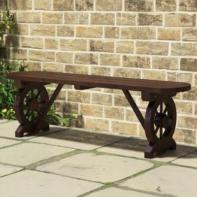 Costway Gartenbank ohne Rückenlehne Wetterfeste Sitzbank Holzbank für 2-3 Sitzer bis 325 kg Belastbar Rustikalbraun Costway Gartenbank ohne Rückenlehne Wetterfeste Sitzbank Holzbank für 2-3 Sitzer bis 325 kg Belastbar Rustikalbraun
