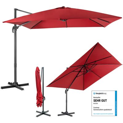 Costway Regenschirm mit 3 Neigungseinstellungen für Gärten Terrassen Cafés 300 x 300 x 273 cm Weinrot Costway Regenschirm mit 3 Neigungseinstellungen für Gärten Terrassen Cafés 300 x 300 x 273 cm Weinrot