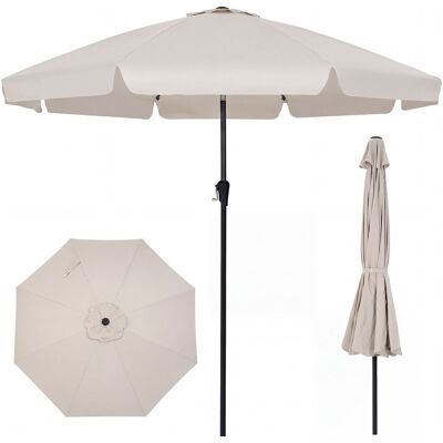 Costway Sonnenschirm 286 cm Gartenschirm mit Kurbel & 30° Knickbar Sonnenschutz Balkonschirm Beige Costway Sonnenschirm 286 cm Gartenschirm mit Kurbel & 30° Knickbar Sonnenschutz Balkonschirm Beige