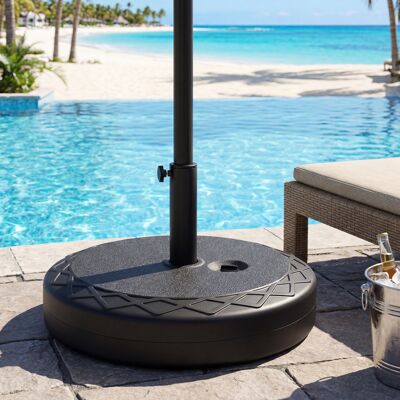 Costway Sonnenschirmständer aus HDPE Runder Sonnenschirmfuß mit Griff für Schirmstiel 39-49 mm Schwarz Costway Sonnenschirmständer aus HDPE Runder Sonnenschirmfuß mit Griff für Schirmstiel 39-49 mm Schwarz