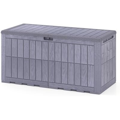 Costway Wetterfeste Auflagenbox 455L Outdoor Aufbewahrungsbox mit Abschließbarem Deckel Grau Costway Wetterfeste Auflagenbox 455L Outdoor Aufbewahrungsbox mit Abschließbarem Deckel Grau