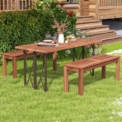 Costway Gartenbank wetterfest 2-Sitzer Sitzbank ohne Rückenlehne Holzbank bis 150 kg 100 x 30,5 x 47 cm 2 Stücke Costway Gartenbank wetterfest 2-Sitzer Sitzbank ohne Rückenlehne Holzbank bis 150 kg 100 x 30,5 x 47 cm 2 Stücke