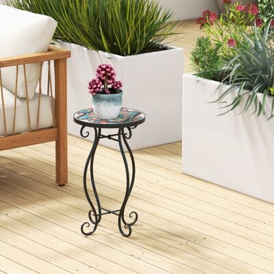 Costway Beistelltisch Mosaiktisch Rund Mosaik Gartentisch Bistrotisch ∅30 x 50 cm Costway Beistelltisch Mosaiktisch Rund Mosaik Gartentisch Bistrotisch ∅30 x 50 cm