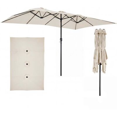Costway Doppelsonnenschirm 430 x 276 x 260 CM Extra Großer Gartenschirm mit 12 Rippen Ohne Ständer Beige Costway Doppelsonnenschirm 430 x 276 x 260 CM Extra Großer Gartenschirm mit 12 Rippen Ohne Ständer Beige