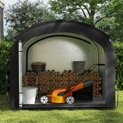 Costway Fahrradgarage Outdoor-Fahrradabdeckung mit wasserfestem & silberbeschichtetem Gewebe Fahrradschuppen Schwarz Costway Fahrradgarage Outdoor-Fahrradabdeckung mit wasserfestem & silberbeschichtetem Gewebe Fahrradschuppen Schwarz
