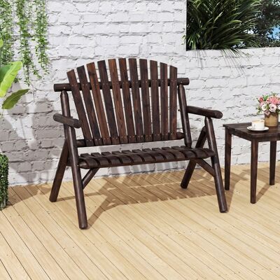 Costway 2-Sitzer Sitzbank mit Armlehnen Holz Gartenbank bis 300 kg Belastbar Balkonbank Braun Costway 2-Sitzer Sitzbank mit Armlehnen Holz Gartenbank bis 300 kg Belastbar Balkonbank Braun