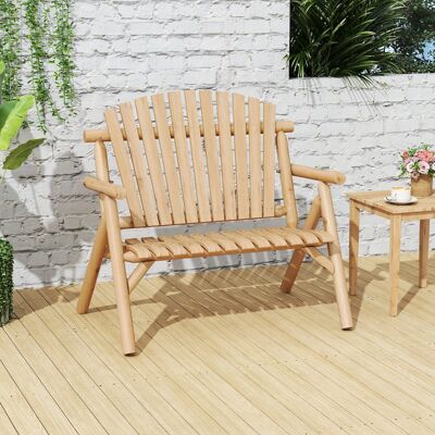 Costway 2-Sitzer Sitzbank mit Armlehnen Holz Gartenbank bis 300 kg Belastbar Balkonbank Natur Costway 2-Sitzer Sitzbank mit Armlehnen Holz Gartenbank bis 300 kg Belastbar Balkonbank Natur