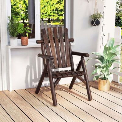 Costway Holz Wetterfester Gartensessel mit Geneigter Rückenlehne & Armlehnen Gartenstuhl Braun Costway Holz Wetterfester Gartensessel mit Geneigter Rückenlehne & Armlehnen Gartenstuhl Braun