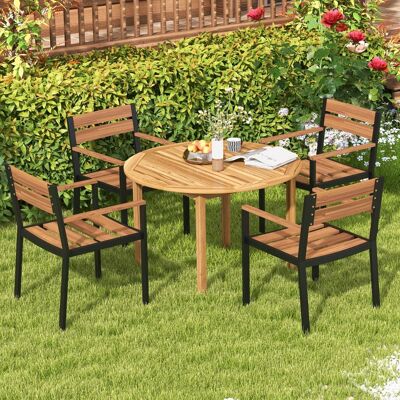 Costway Gartentisch Akazienholz Esstisch rund für 4 Personen Bistrotisch Holztisch für Hof 110 x 110 x 75 cm Natur Costway Gartentisch Akazienholz Esstisch rund für 4 Personen Bistrotisch Holztisch für Hof 110 x 110 x 75 cm Natur