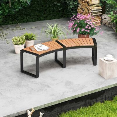 Costway Gartenbank ohne Rückenlehne Wetterfeste Sitzbank bis 360 kg Belastbar Parkbank Costway Gartenbank ohne Rückenlehne Wetterfeste Sitzbank bis 360 kg Belastbar Parkbank