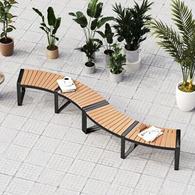 Costway 2er Set Gartenbank ohne Rückenlehne Wetterfeste Sitzbank bis 360 kg Belastbar Parkbank Costway 2er Set Gartenbank ohne Rückenlehne Wetterfeste Sitzbank bis 360 kg Belastbar Parkbank