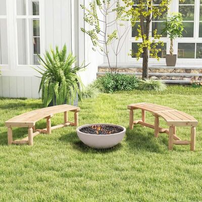 Costway Gartenbank ohne Rückenlehne für 2-3 Sitzer Wetterfeste Holzbank bis 325 kg Belastbar Natur Costway Gartenbank ohne Rückenlehne für 2-3 Sitzer Wetterfeste Holzbank bis 325 kg Belastbar Natur