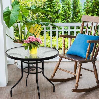 Costway Bistrotisch Gartentisch Glastisch Schwarz - Garden Table Costway Bistrotisch Gartentisch Glastisch Schwarz - Garden Table