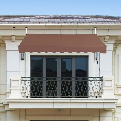 Costway Klemmmarkise 200 cm breit Balkonmarkise ohne Bohren UV-beständig höhenverstellbar Braun Costway Klemmmarkise 200 cm breit Balkonmarkise ohne Bohren UV-beständig höhenverstellbar Braun