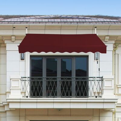 Costway Klemmmarkise 200 cm breit Balkonmarkise ohne Bohren UV-beständig höhenverstellbar Weinrot Costway Klemmmarkise 200 cm breit Balkonmarkise ohne Bohren UV-beständig höhenverstellbar Weinrot