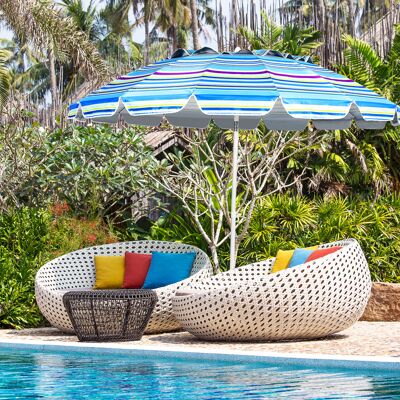 Costway 243cm Strand-Sonnenschirm Outdoor-Sonnenschirm Strandschirm Alu neigbar Terrassenschirm -Hellblau Costway 243cm Strand-Sonnenschirm Outdoor-Sonnenschirm Strandschirm Alu neigbar Terrassenschirm -Hellblau